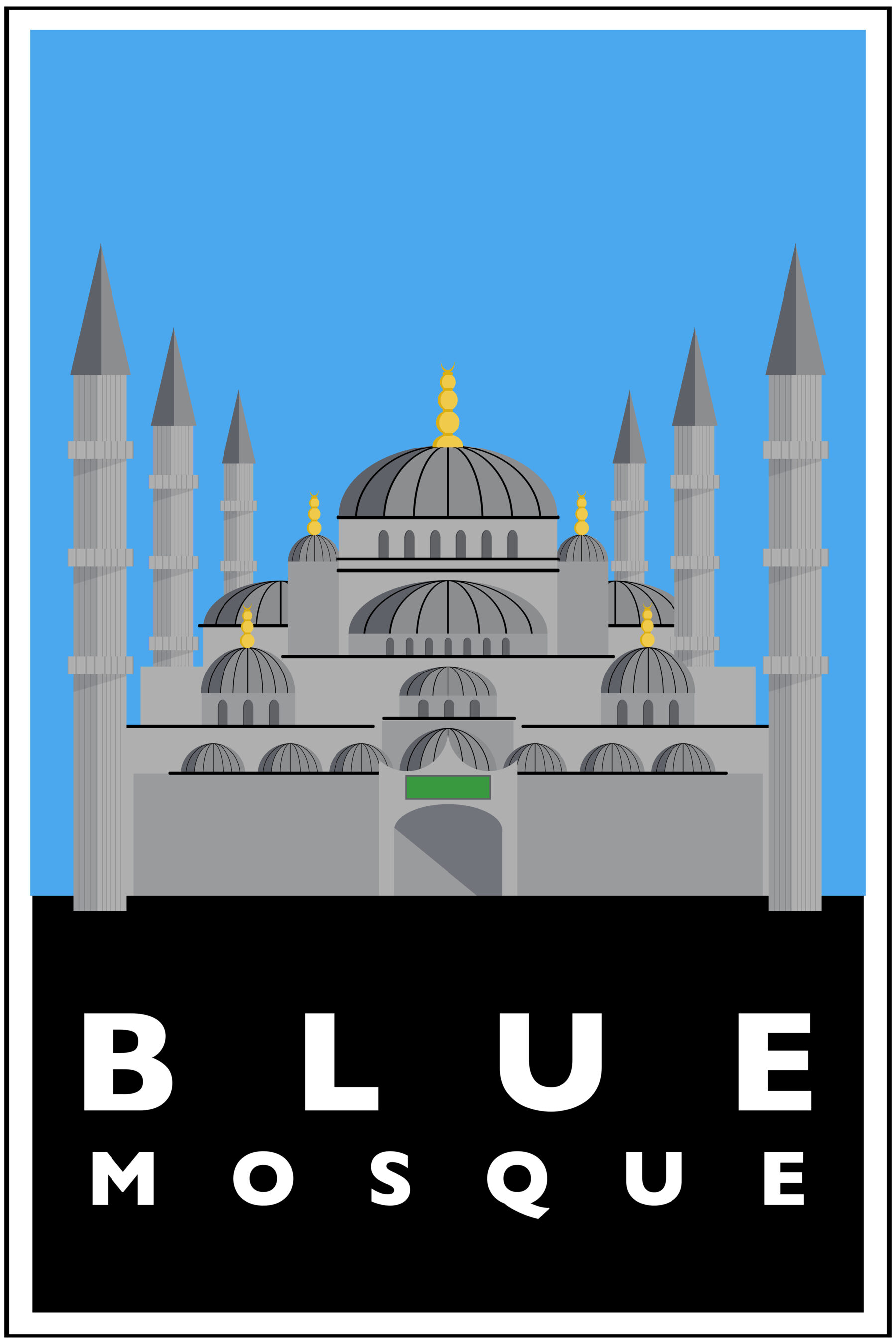 poster-istanbul-landmarks-blue-mosque