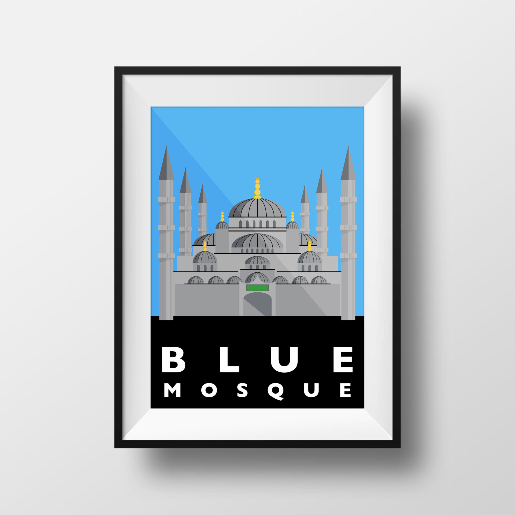 poster-istanbul-landmarks-blue-mosque-square