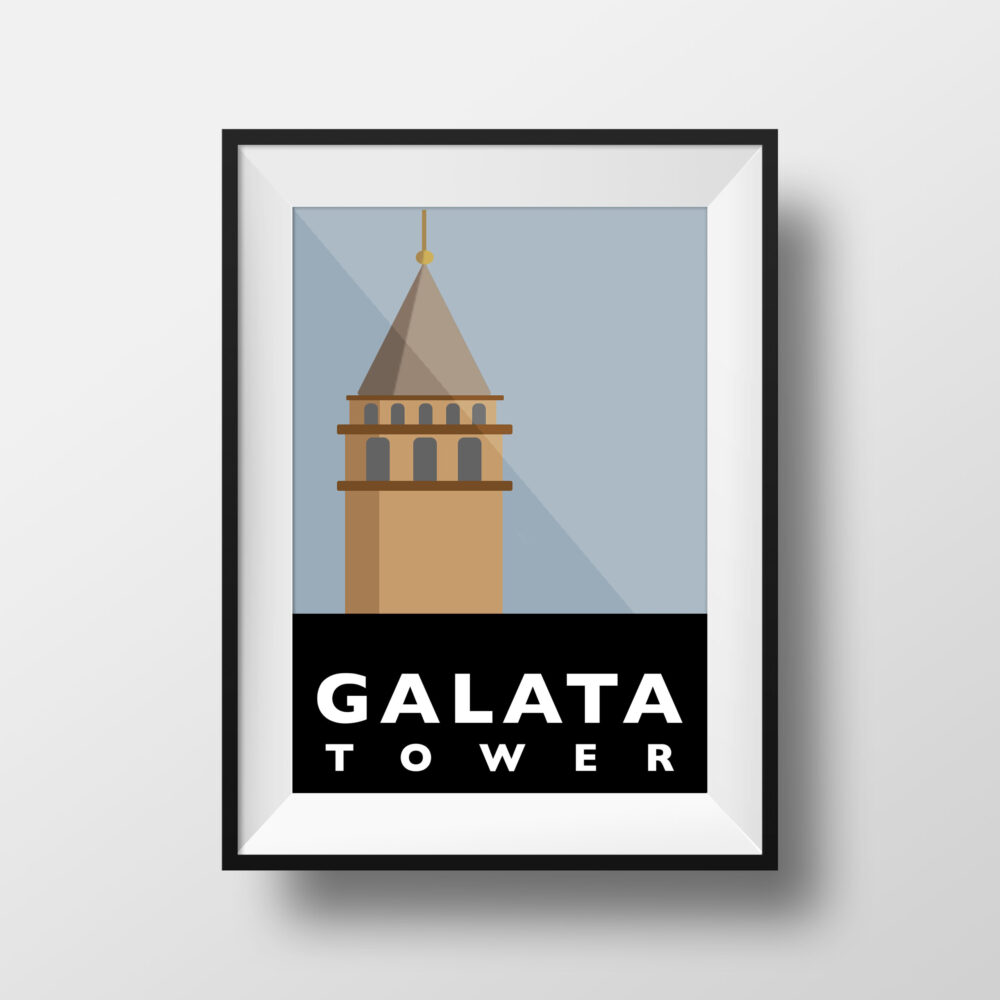 poster-istanbul-landmarks-galata-tower-square