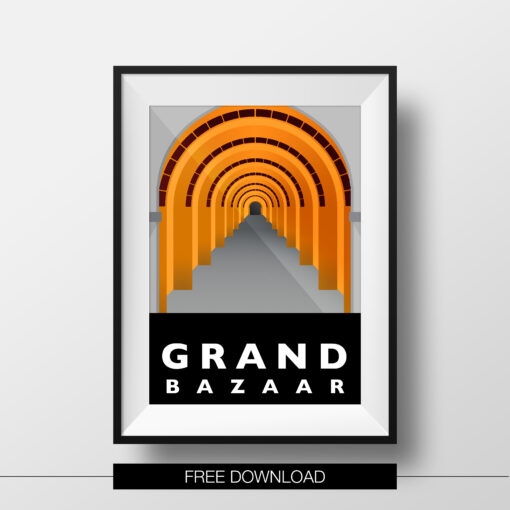 poster-istanbul-landmarks-grand-bazaar-free-download