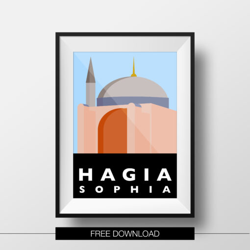 poster-istanbul-landmarks-hagia-sophia-free-download