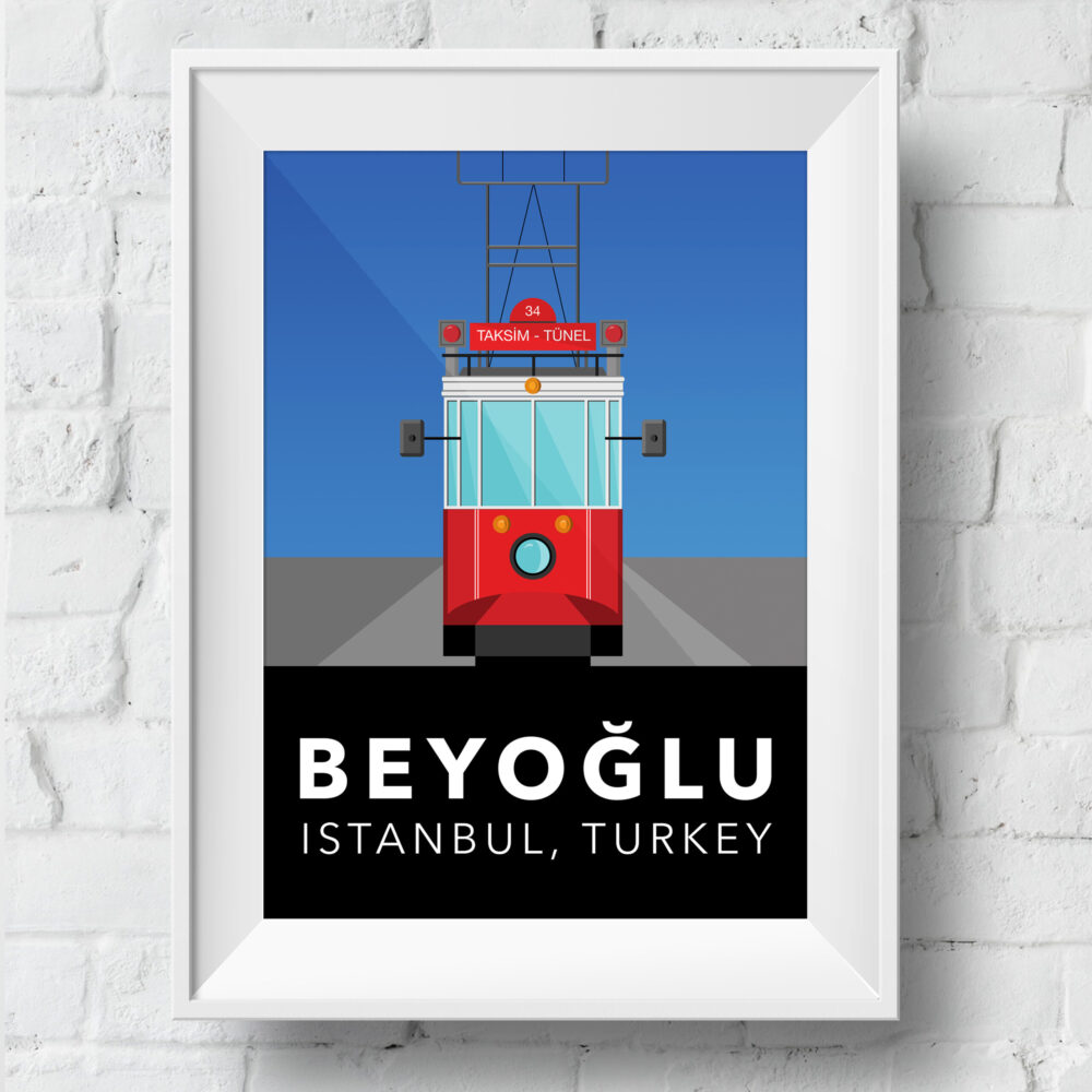 beyoglu-tram-poster-framed