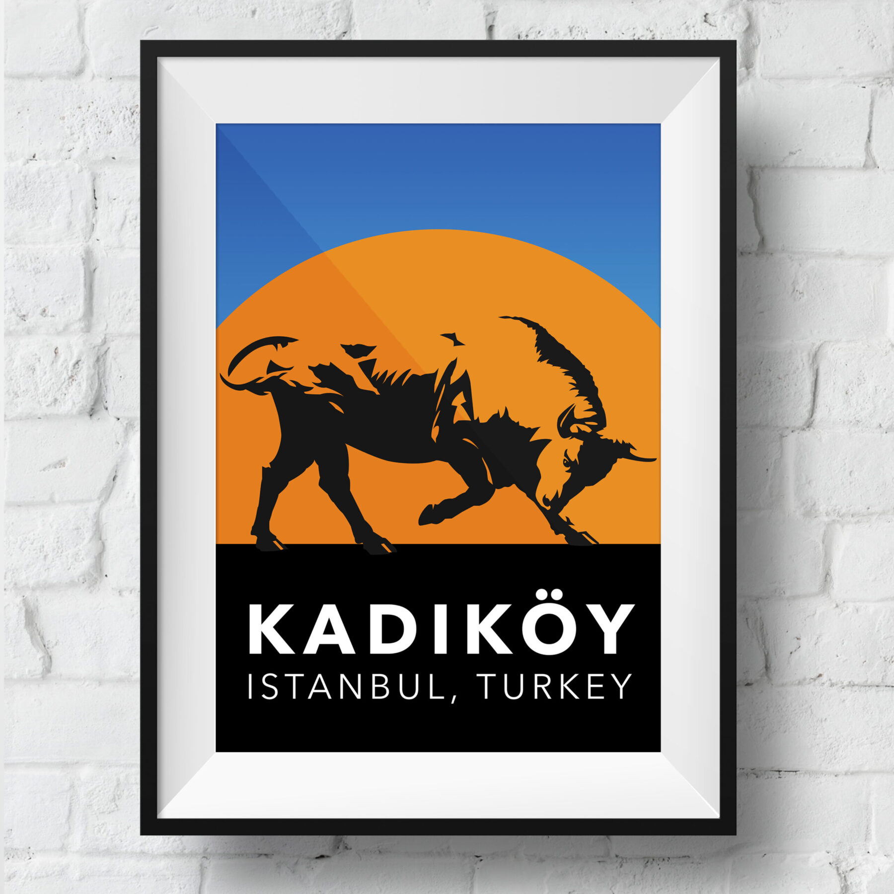 kadikoy-bull-poster-framed