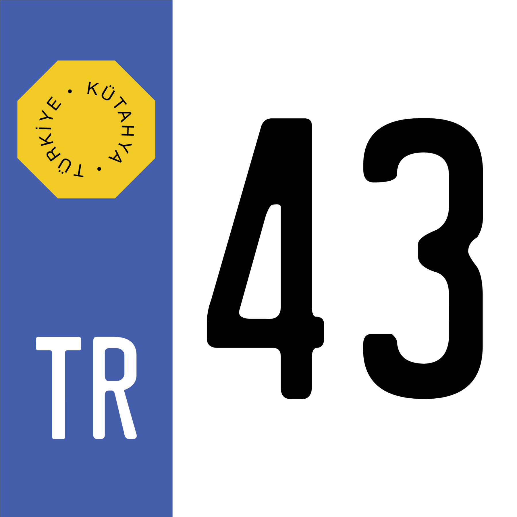 turkish-license-plate-43-kutahya-province